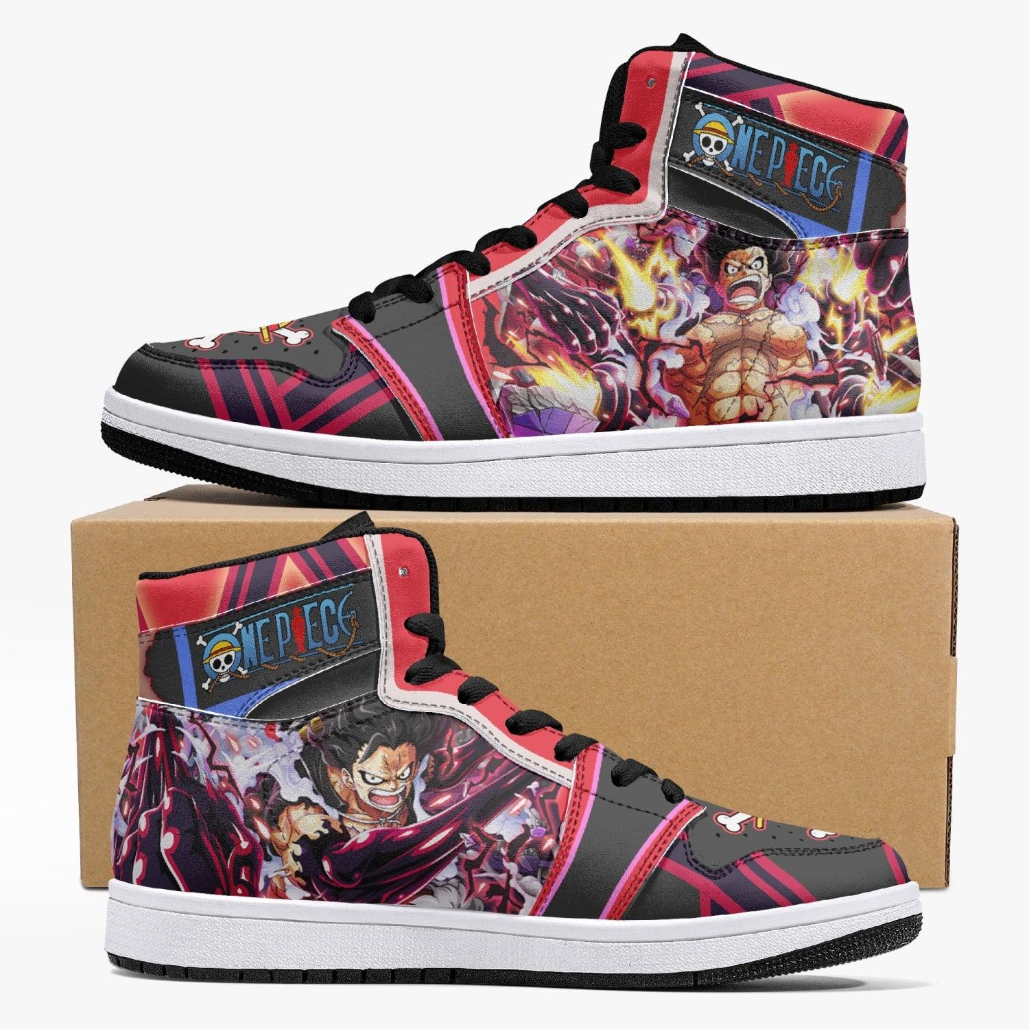 Monkey D. Luffy Gear 4th Snake Man One Piece Mid 1 Basketball Shoes for Kids