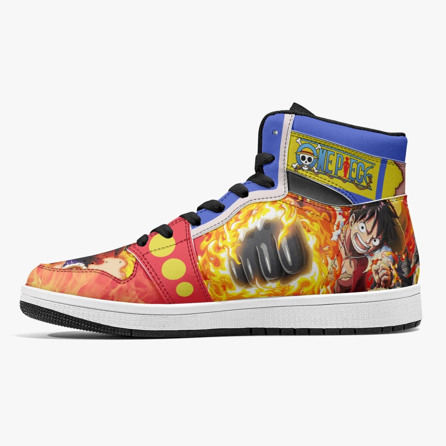 Monkey D. Luffy Red Hawk One Piece Mid 1 Basketball Shoes for Kids