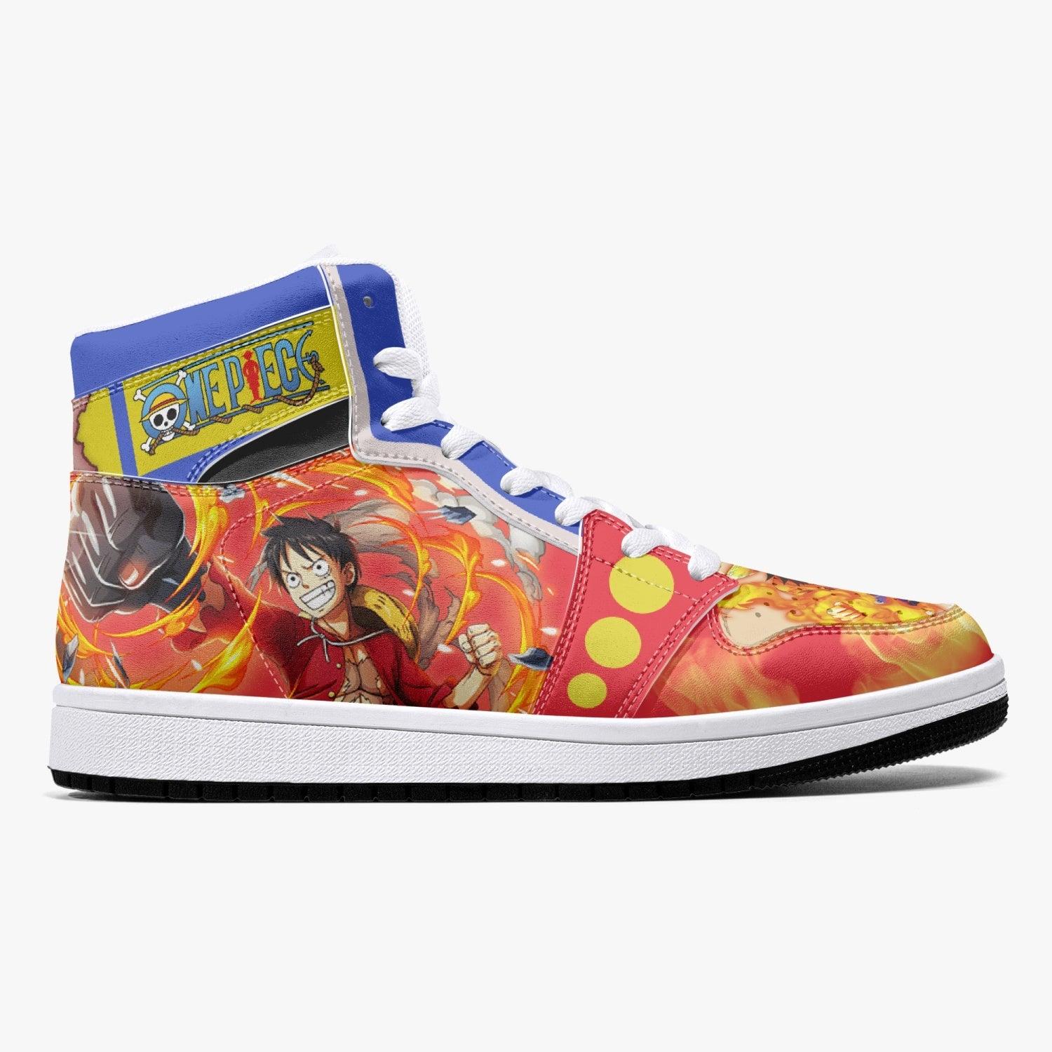 Monkey D. Luffy Red Hawk One Piece Mid 1 Basketball Shoes for Kids