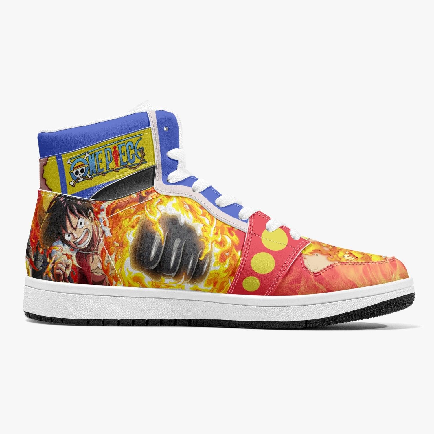 Monkey D. Luffy Red Hawk One Piece Mid 1 Basketball Shoes for Kids