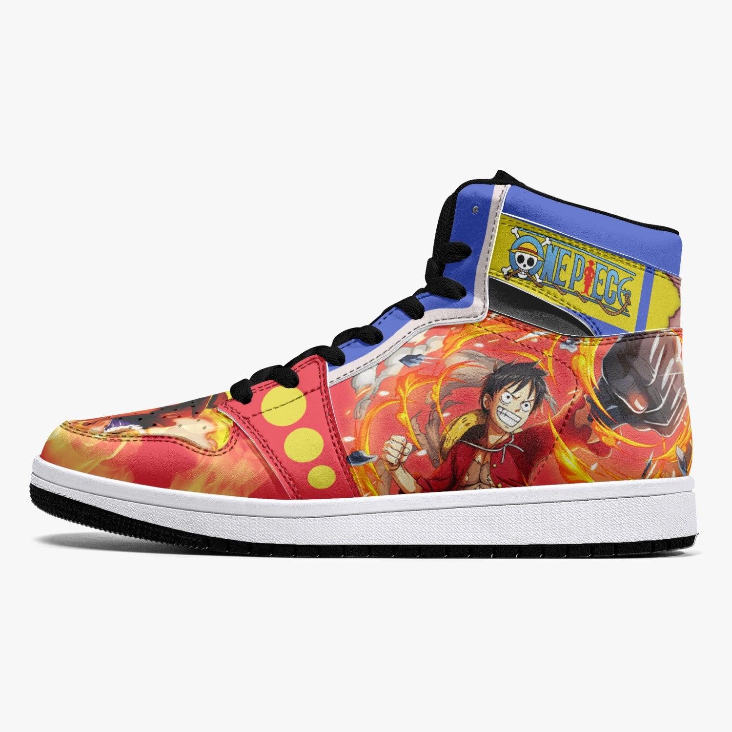 Monkey D. Luffy Red Hawk One Piece Mid 1 Basketball Shoes for Kids