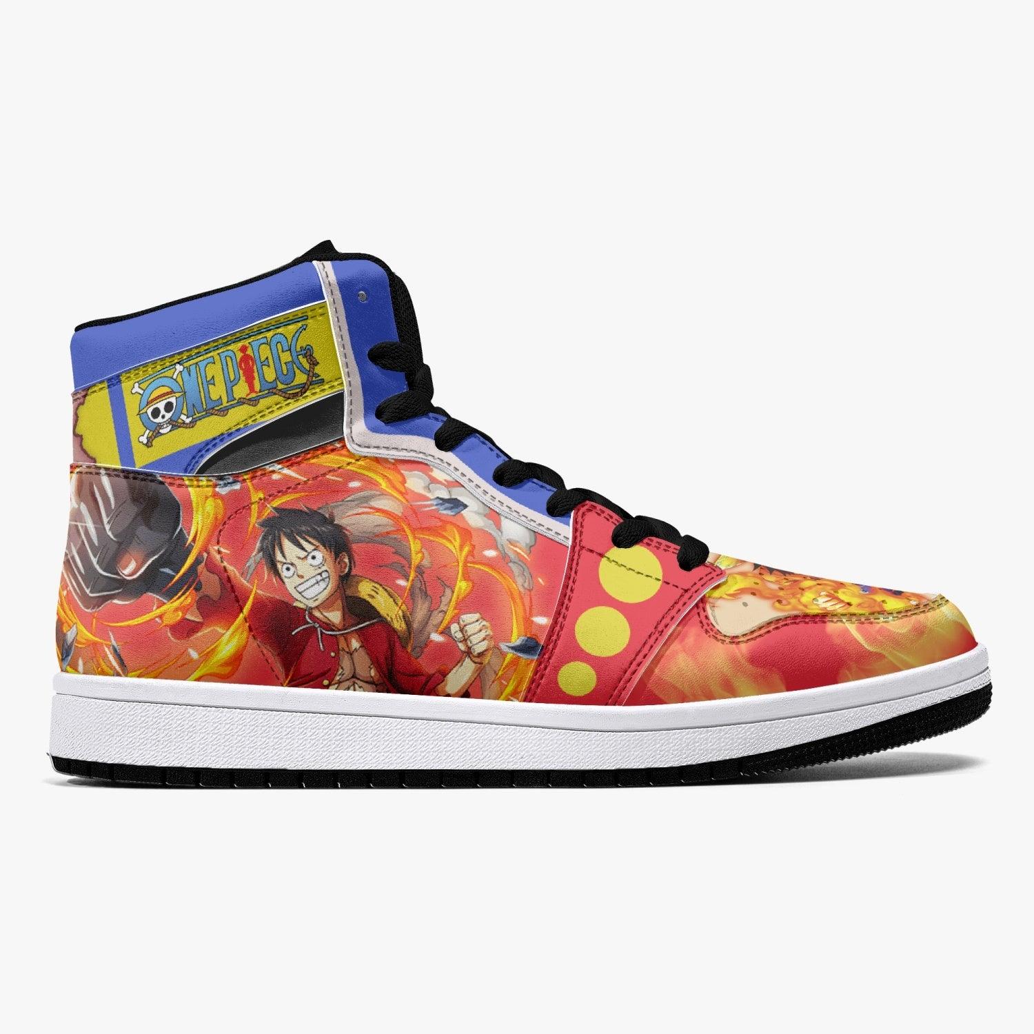 Monkey D. Luffy Red Hawk One Piece Mid 1 Basketball Shoes for Kids