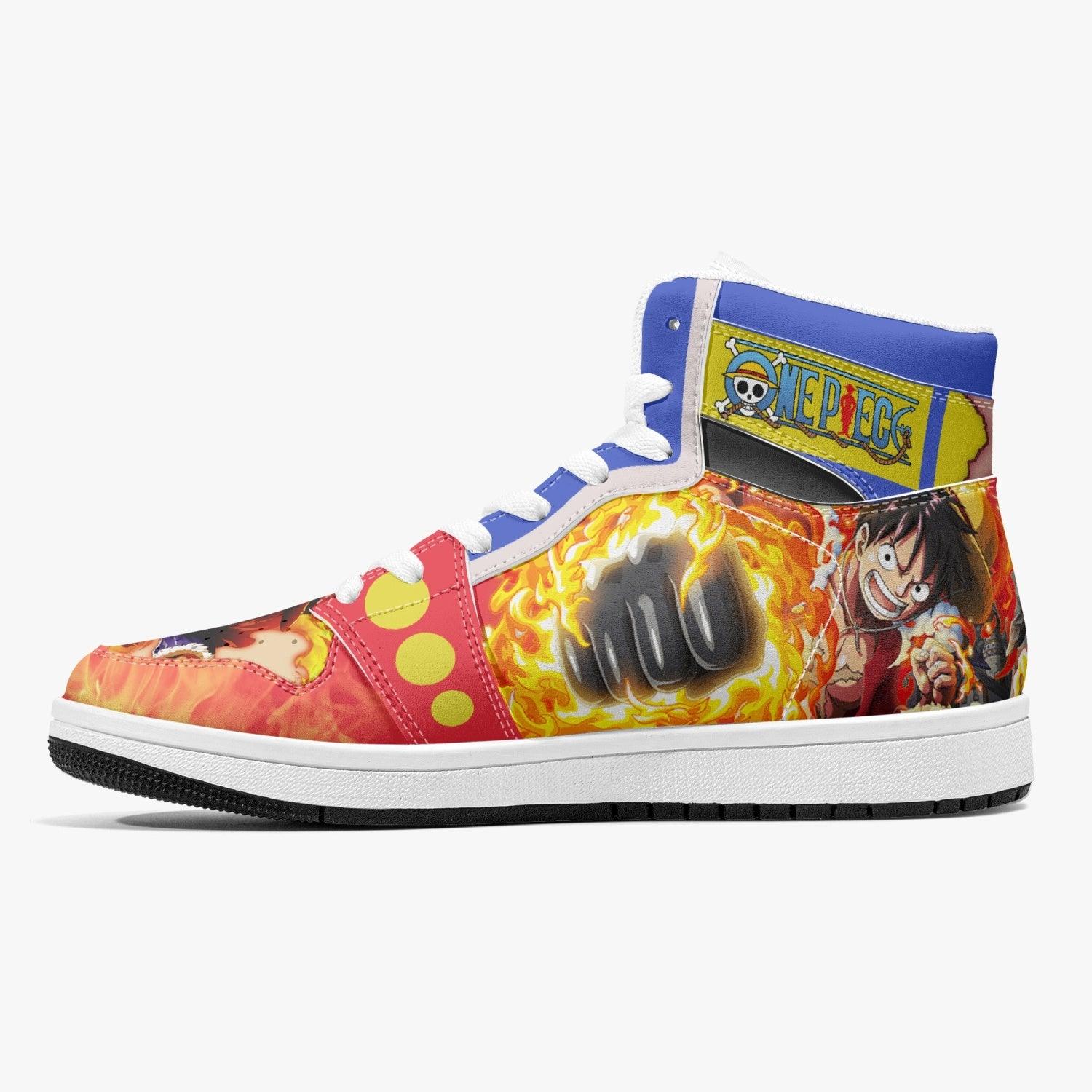 Monkey D. Luffy Red Hawk One Piece Mid 1 Basketball Shoes for Kids