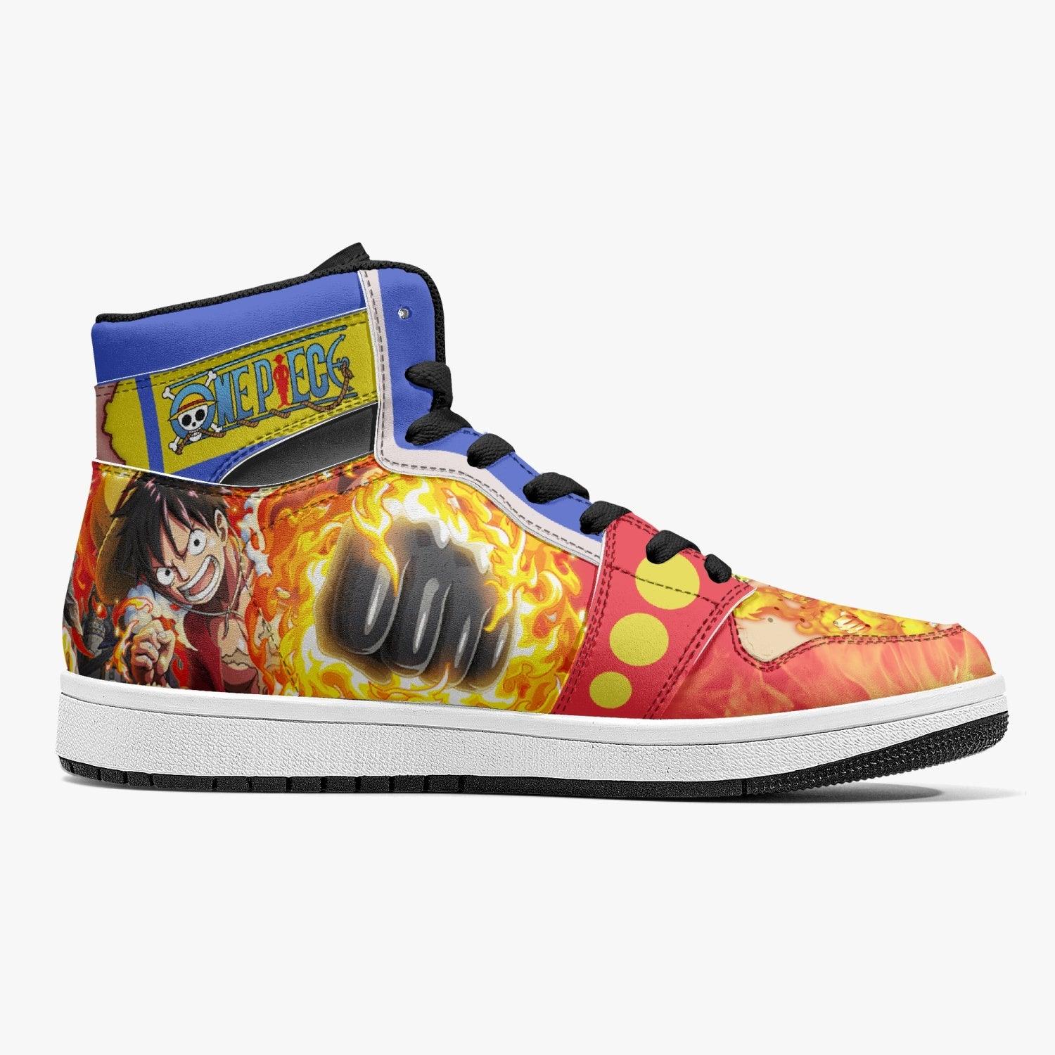 Monkey D. Luffy Red Hawk One Piece Mid 1 Basketball Shoes for Kids