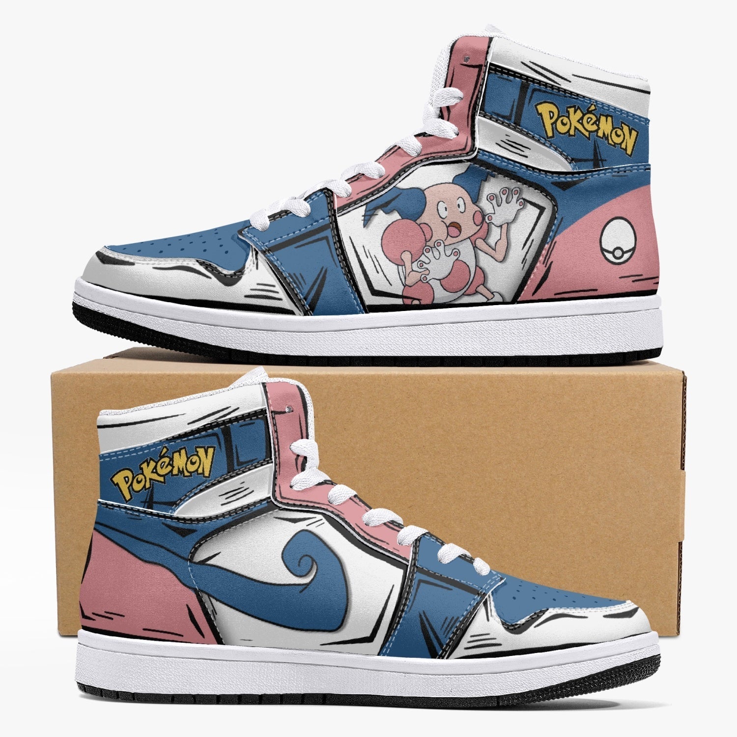 Mr. Mime Pokemon Mid 1 Basketball Shoes