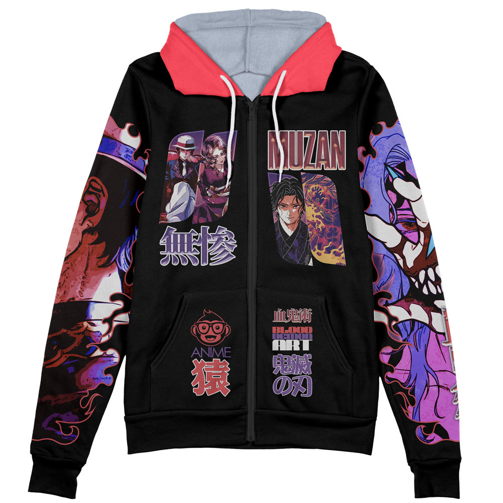 Kibitsuji Muzan Demon Slayer Streetwear Zip Hoodie Jacket