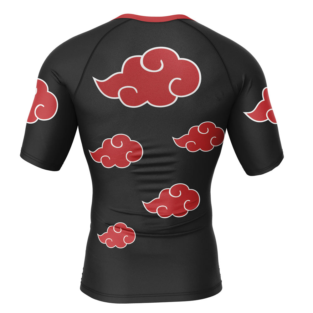 Naruto Akatsuki Short Sleeve Rash Guard Compression Shirt