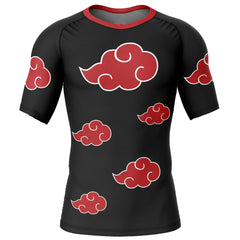 Naruto Akatsuki Short Sleeve Rash Guard Compression Shirt