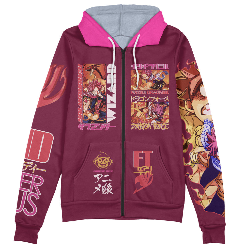 Natsu Dragneel V2 Fairy Tail Streetwear Zip Hoodie Jacket