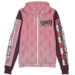 Kamado Nezuko Haori Demon Slayer Streetwear Zip Hoodie Jacket