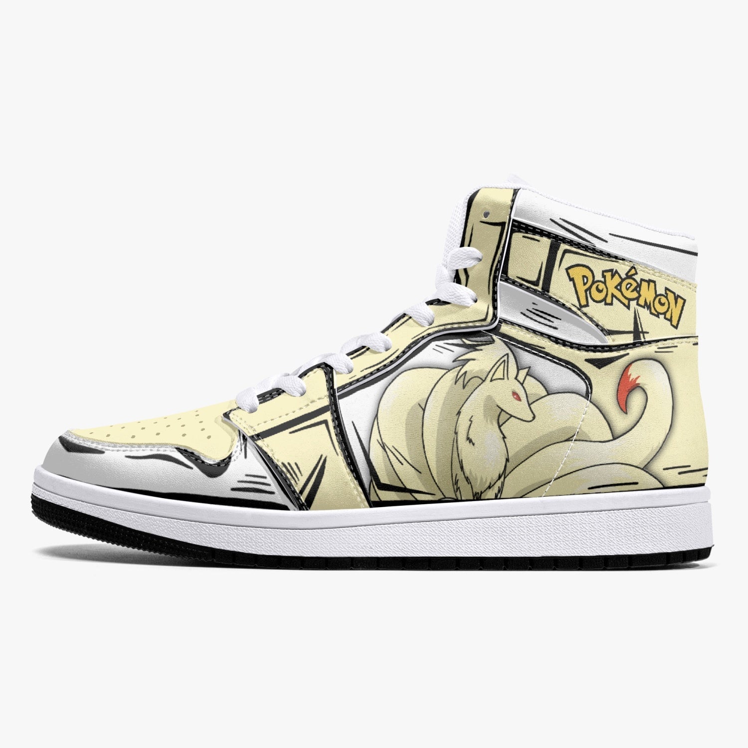 Ninetales Pokemon Mid 1 Basketball Shoes