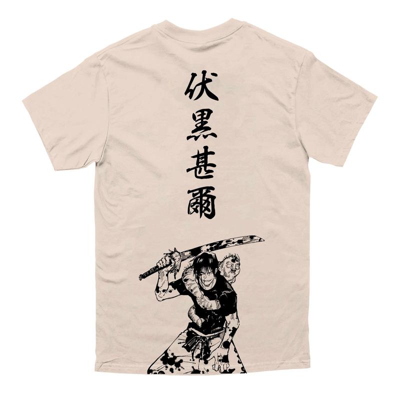 a white t - shirt with a picture of a woman holding an umbrella