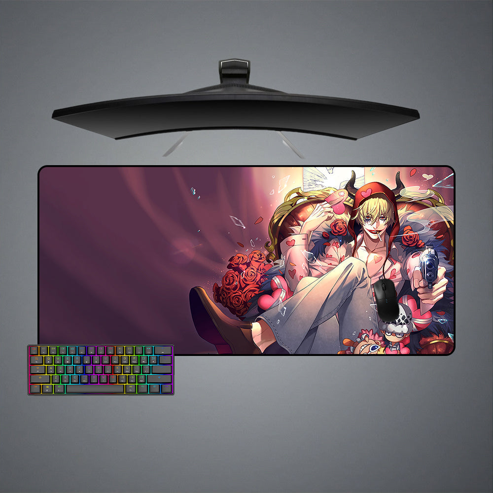 One Piece Donquixote Rosinante Design M-XXL Size Gaming Mouse Pad, Computer Desk Mat