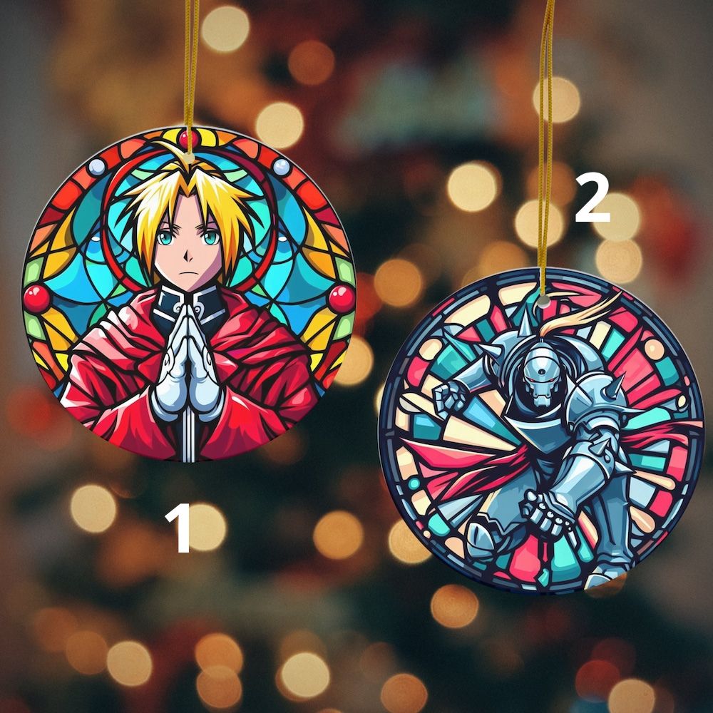 Alchemical Symphony: Anime-Inspired Stained Suncatcher Ornament | Anime Ornaments