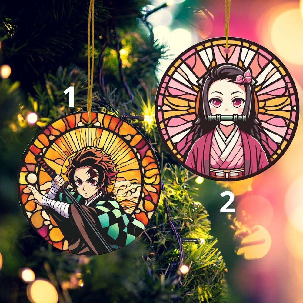 Anime Dual Ornaments: Sword-Wielding Demon Slayer Ornament | Anime Ornaments