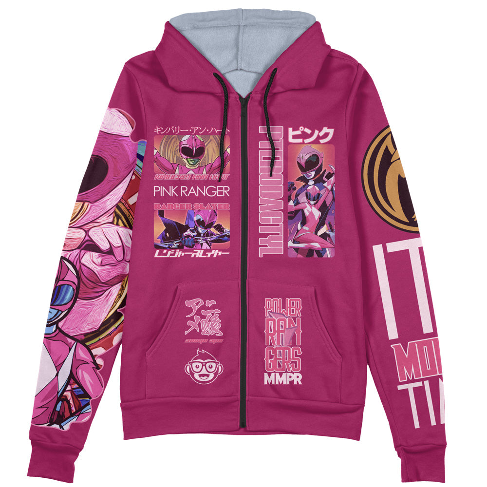 Pink Ranger Mighty Morphin Power Rangers Streetwear Zip Hoodie Jacket