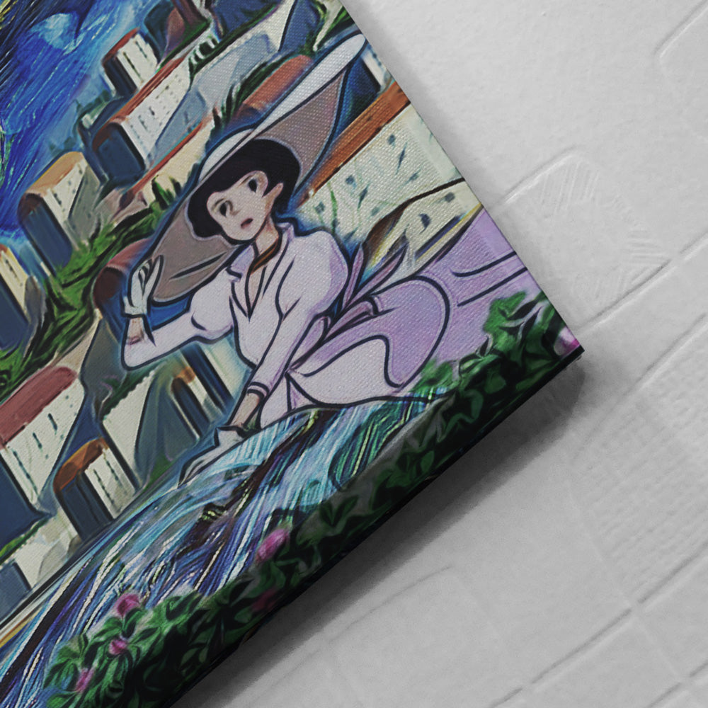 Porco Rosso Starry Night Studio Ghibli Canvas Print Wall Art - Nysekai