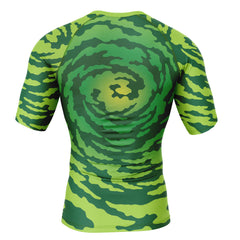 Portal Rick and Morty Short Sleeve Rash Guard Compression Shirt