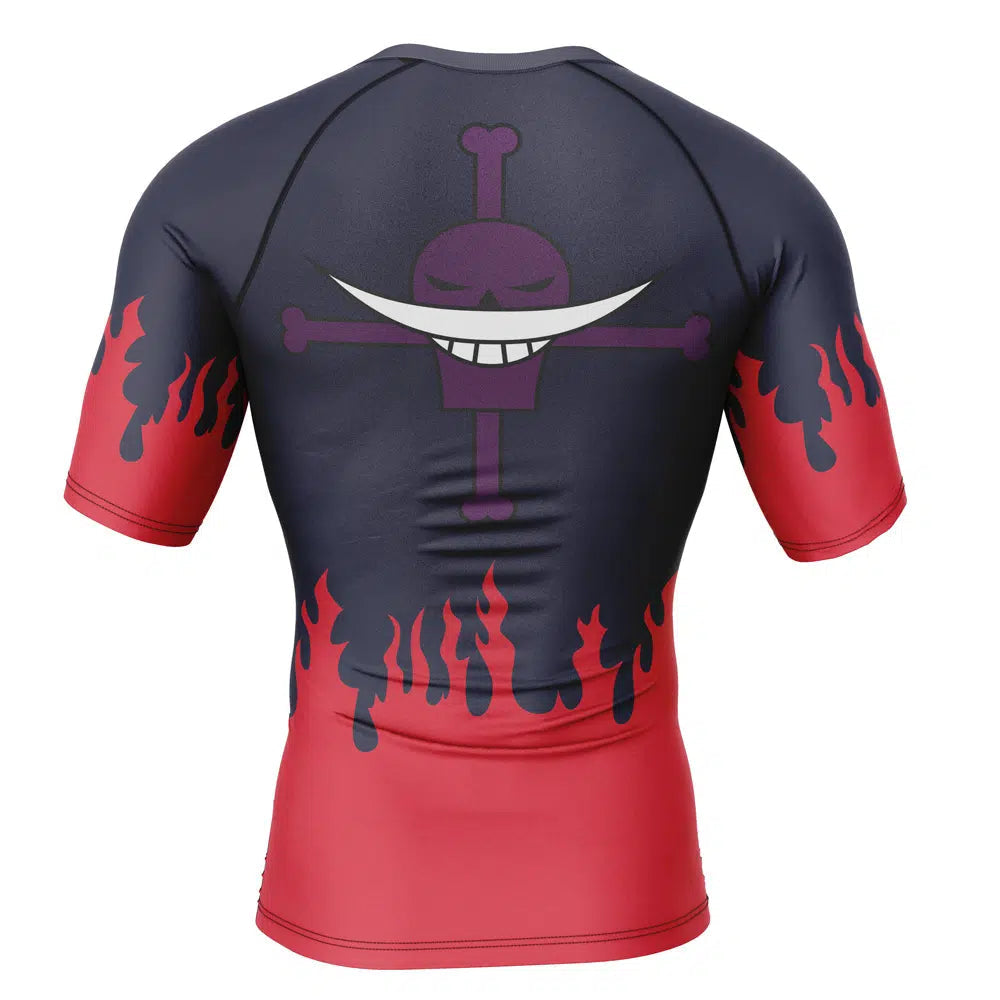 Portgas d Ace's Arc One Piece Short Sleeve Rash Guard Compression Shirt