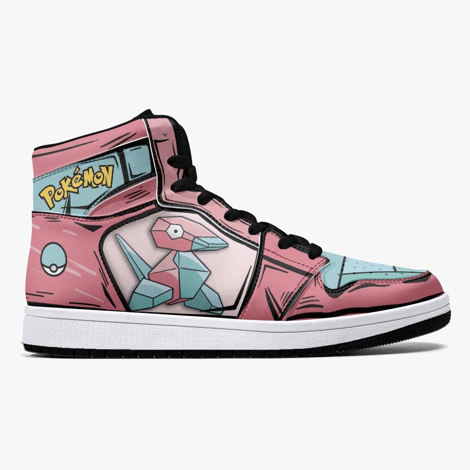 Porygon Pokemon Mid 1 Basketball Shoes