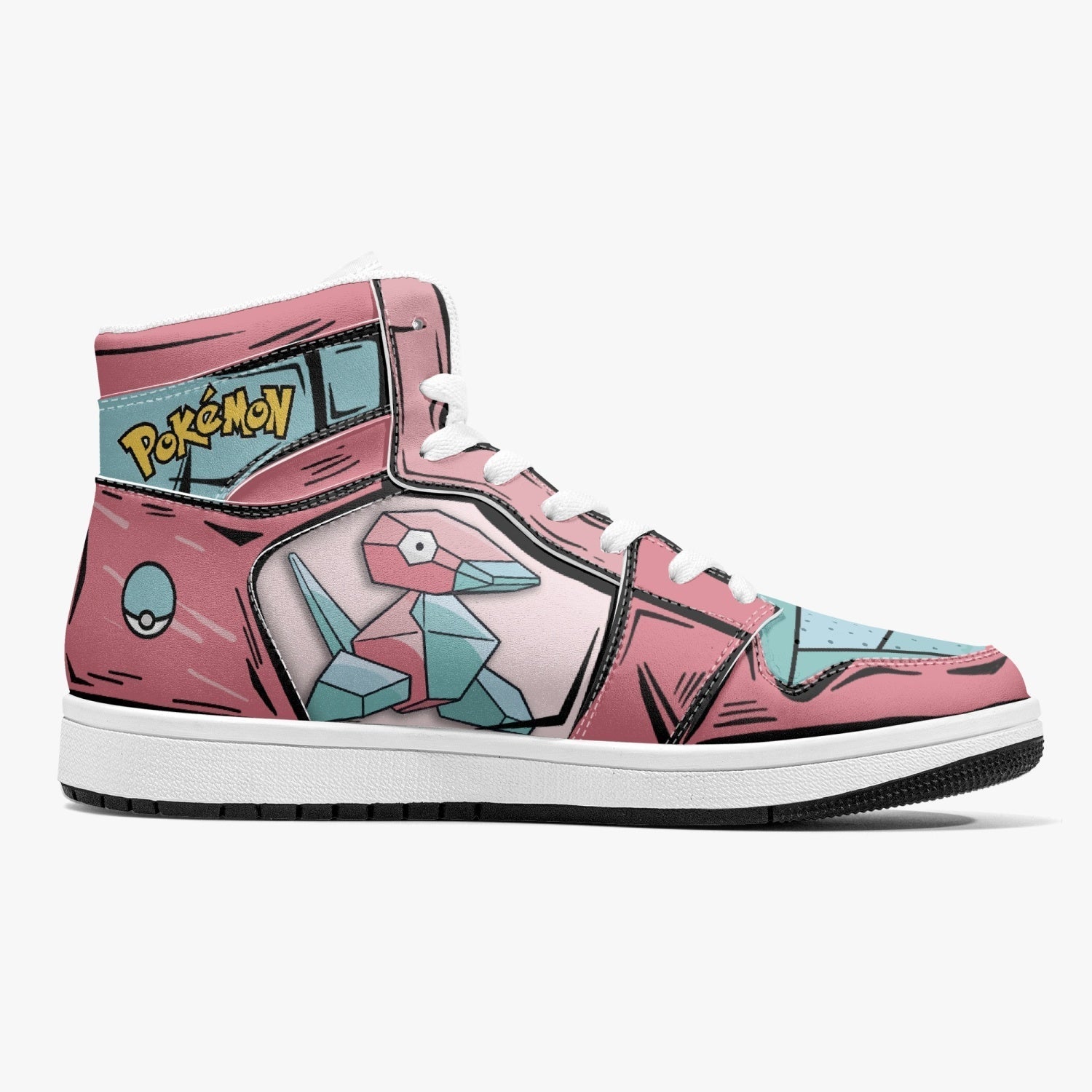 Porygon Pokemon Mid 1 Basketball Shoes