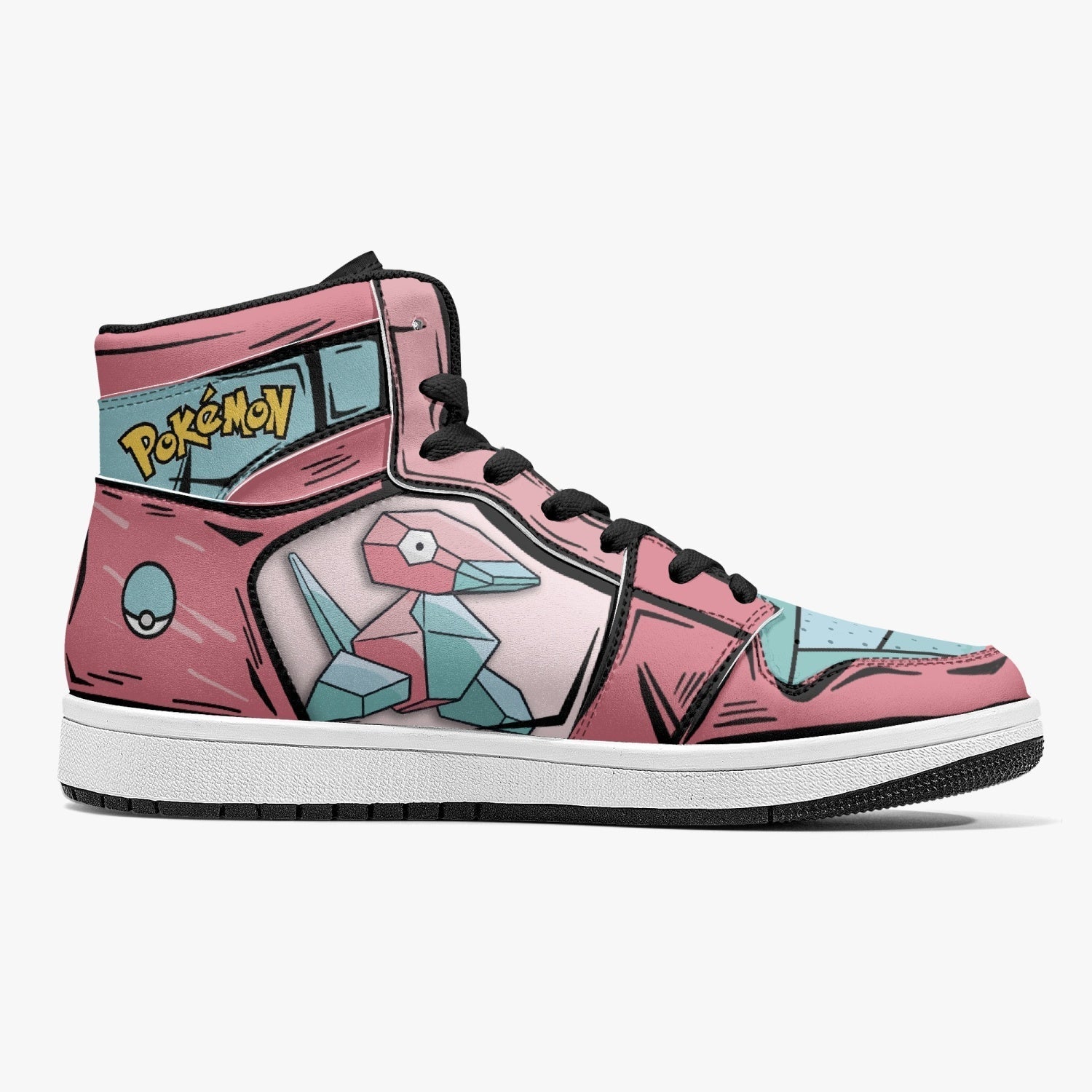 Porygon Pokemon Mid 1 Basketball Shoes