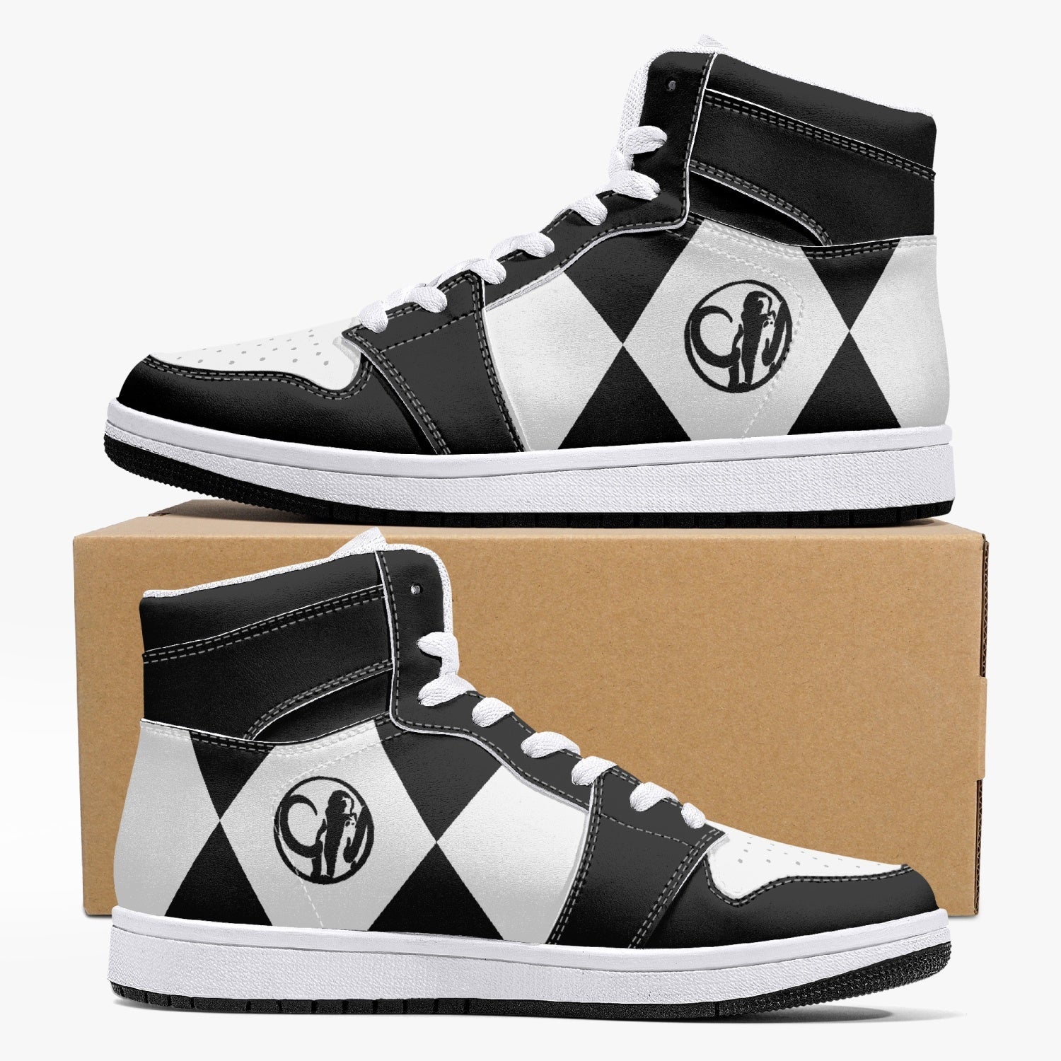 Power Rangers Black Mid 1 Basketball Shoes for Kids