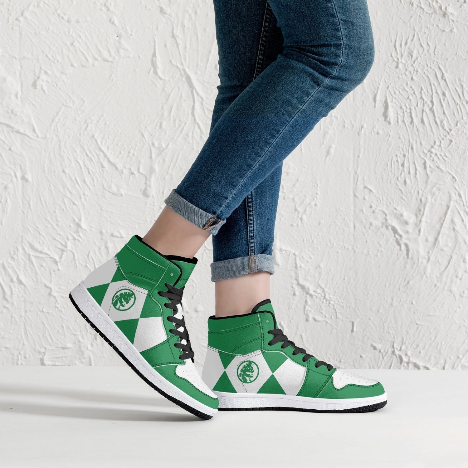 Power Rangers Green Mid 1 Basketball Shoes