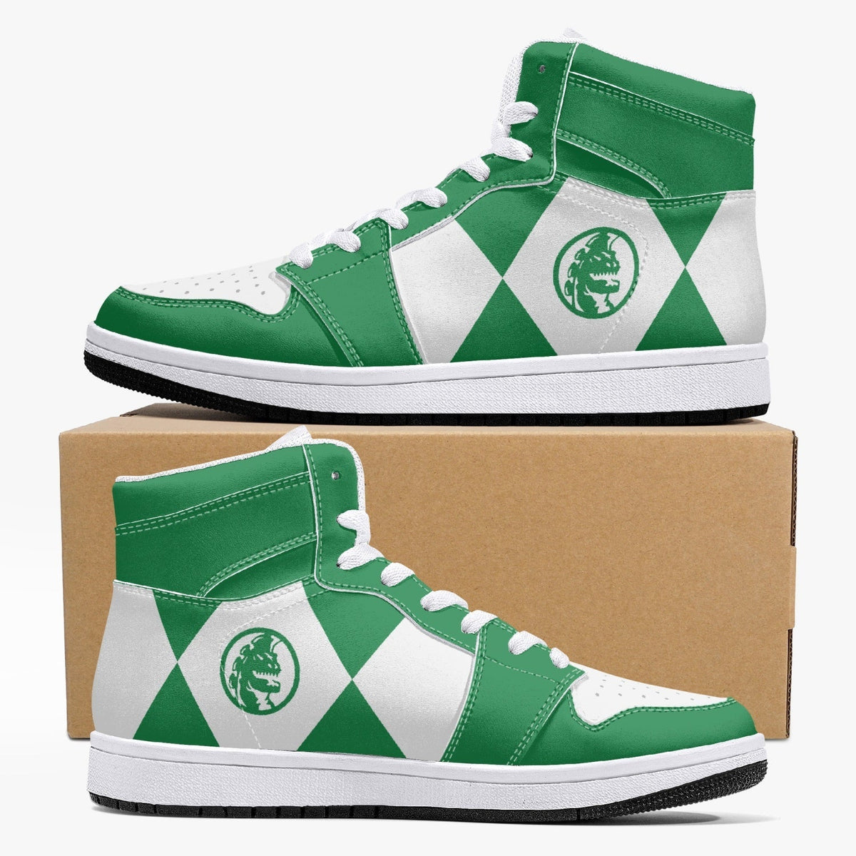 Power Rangers Green Mid 1 Basketball Shoes for Kids