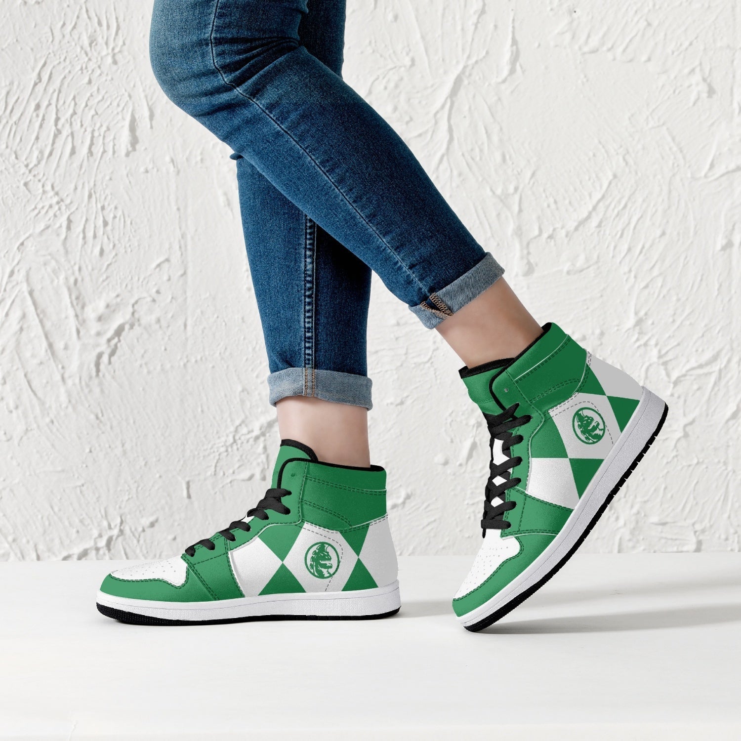 Power Rangers Green Mid 1 Basketball Shoes