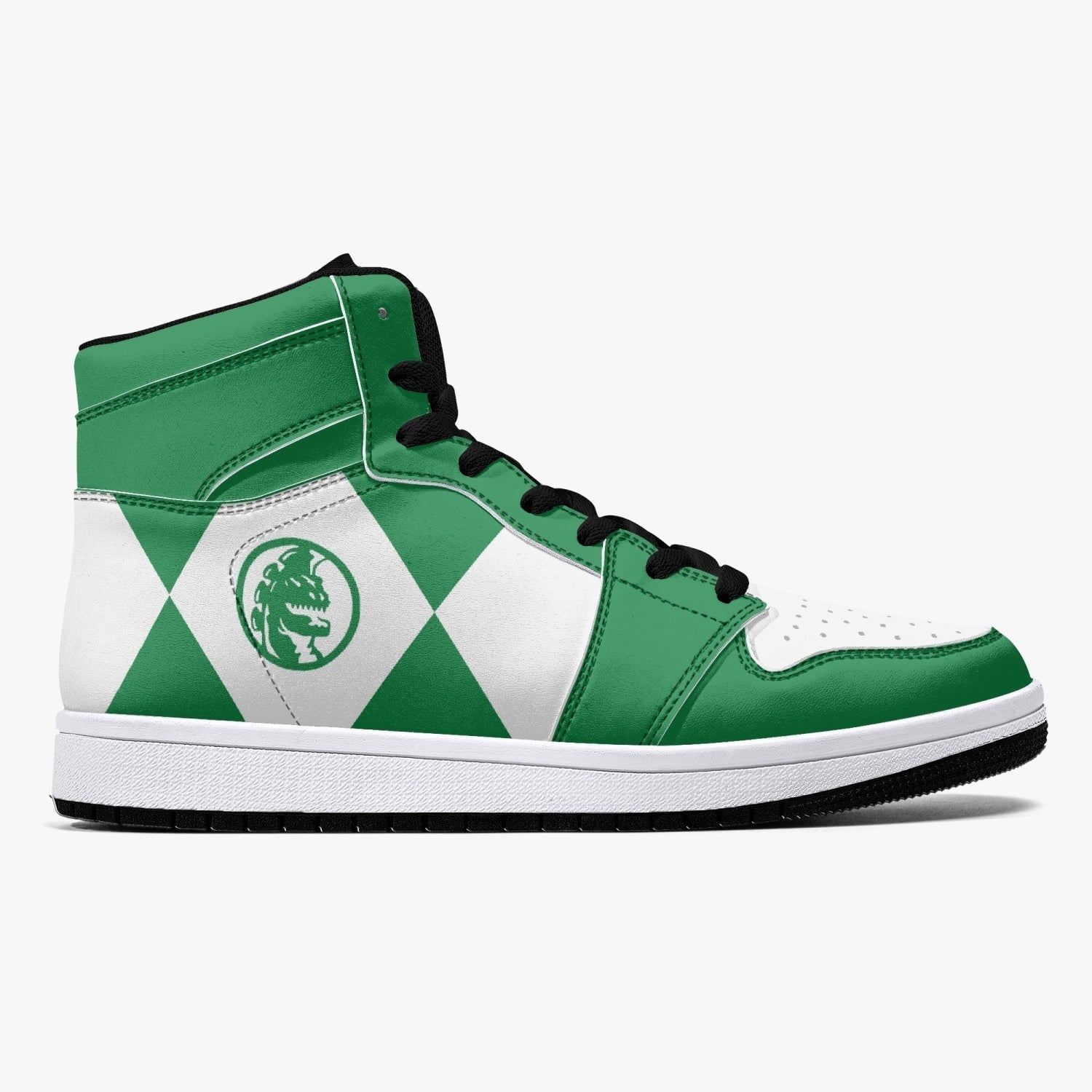 Power Rangers Green Mid 1 Basketball Shoes for Kids