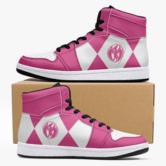 Power Rangers Pink Mid 1 Basketball Shoes
