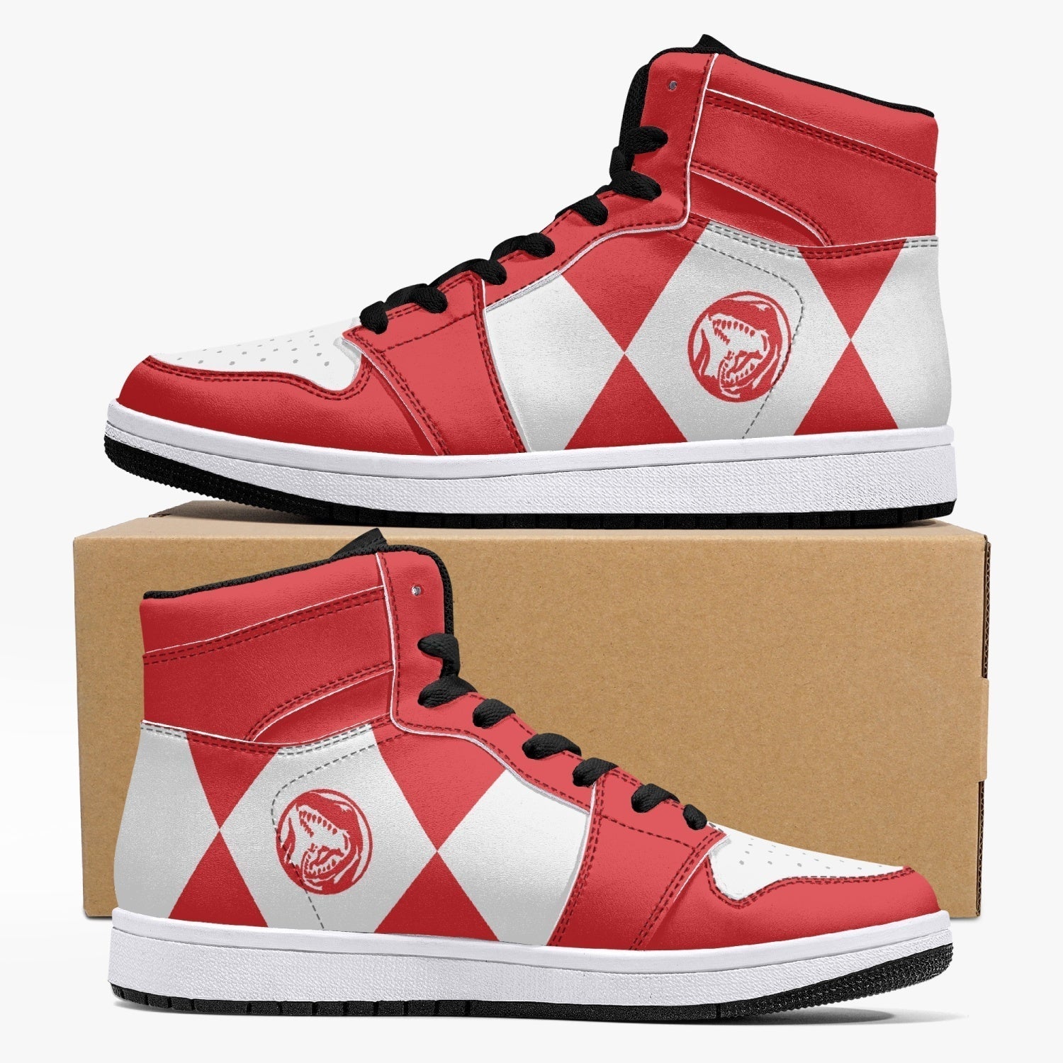 Power Rangers Red Mid 1 Basketball Shoes