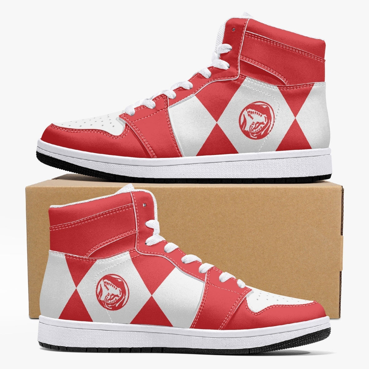 Power Rangers Red Mid 1 Basketball Shoes for Kids