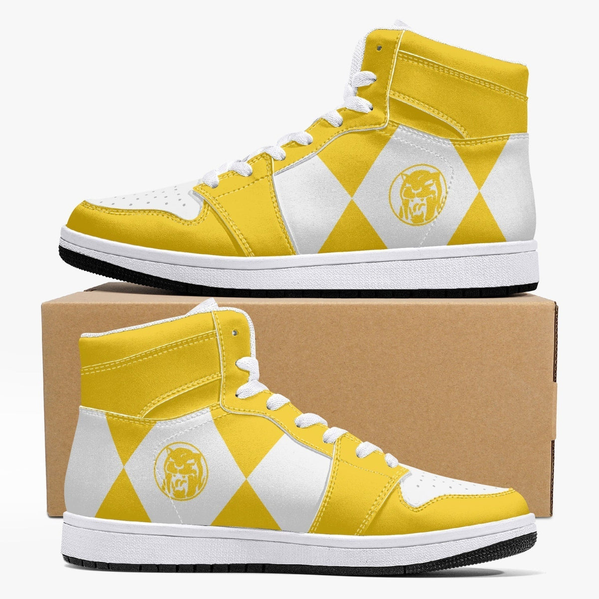 Power Rangers Yellow Mid 1 Basketball Shoes for Kids