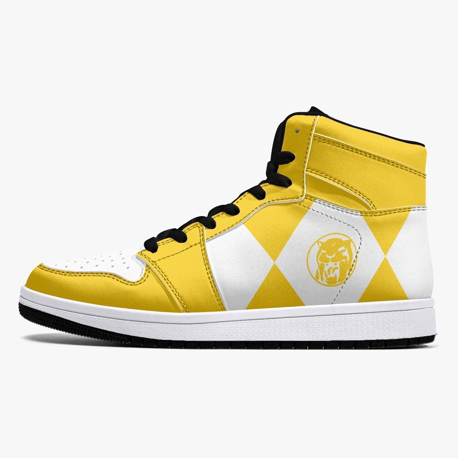 Power Rangers Yellow Mid 1 Basketball Shoes for Kids