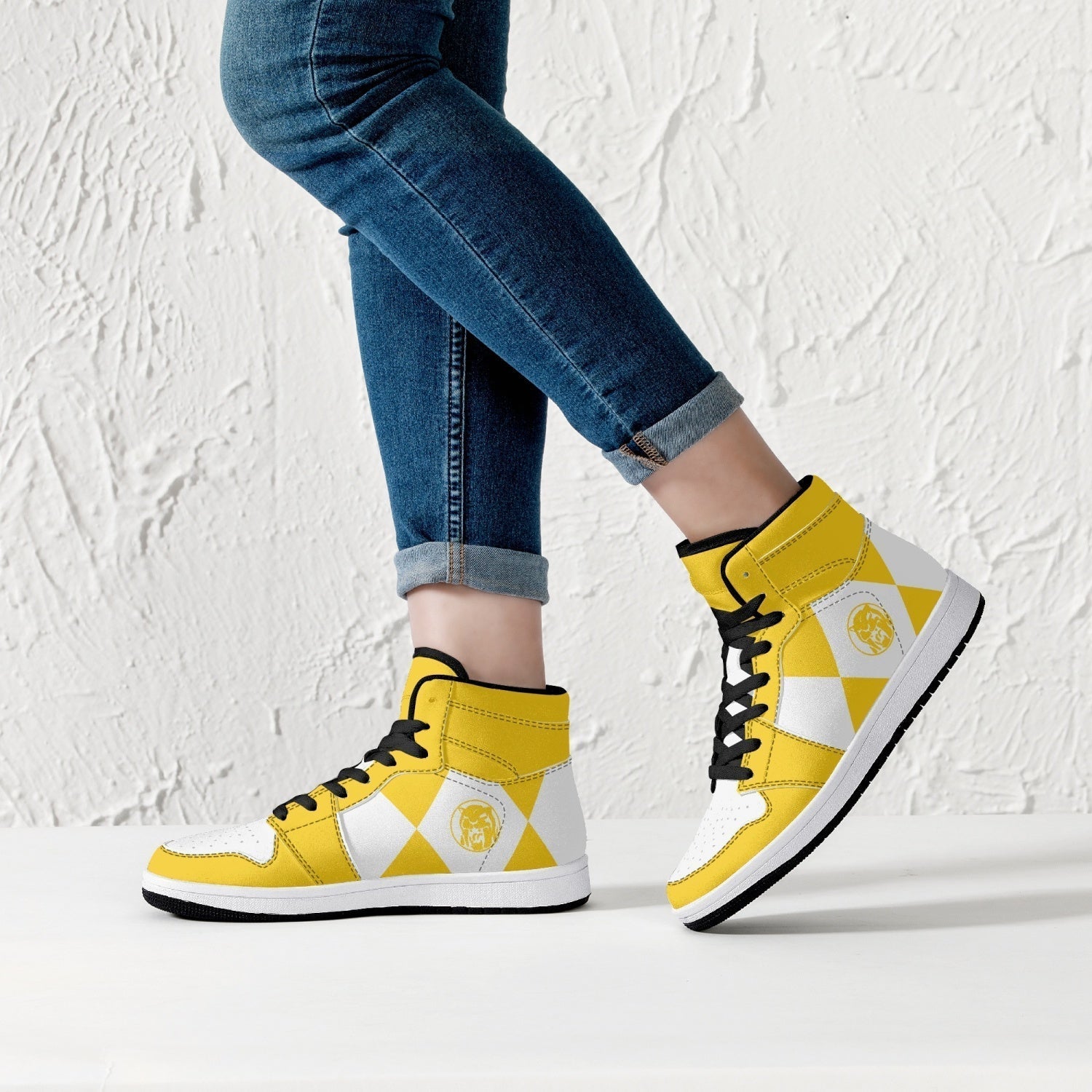 Power Rangers Yellow Mid 1 Basketball Shoes