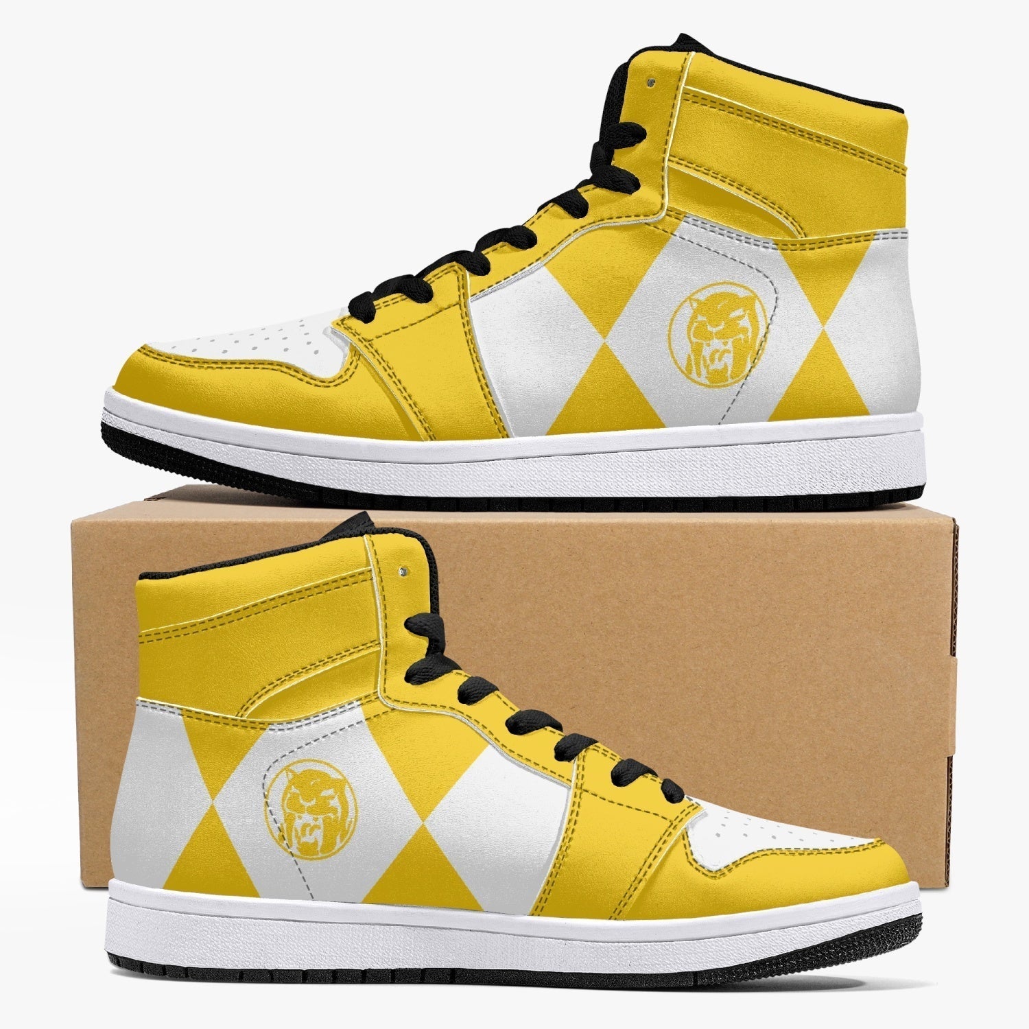 Power Rangers Yellow Mid 1 Basketball Shoes for Kids