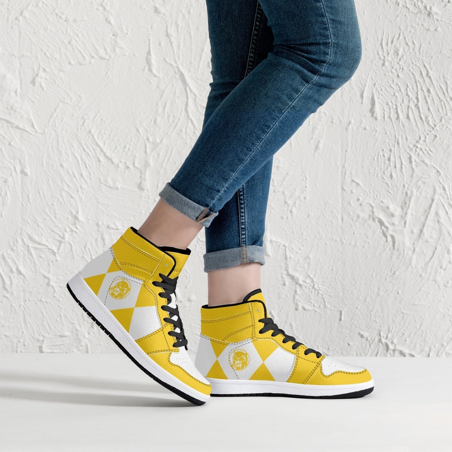 Power Rangers Yellow Mid 1 Basketball Shoes