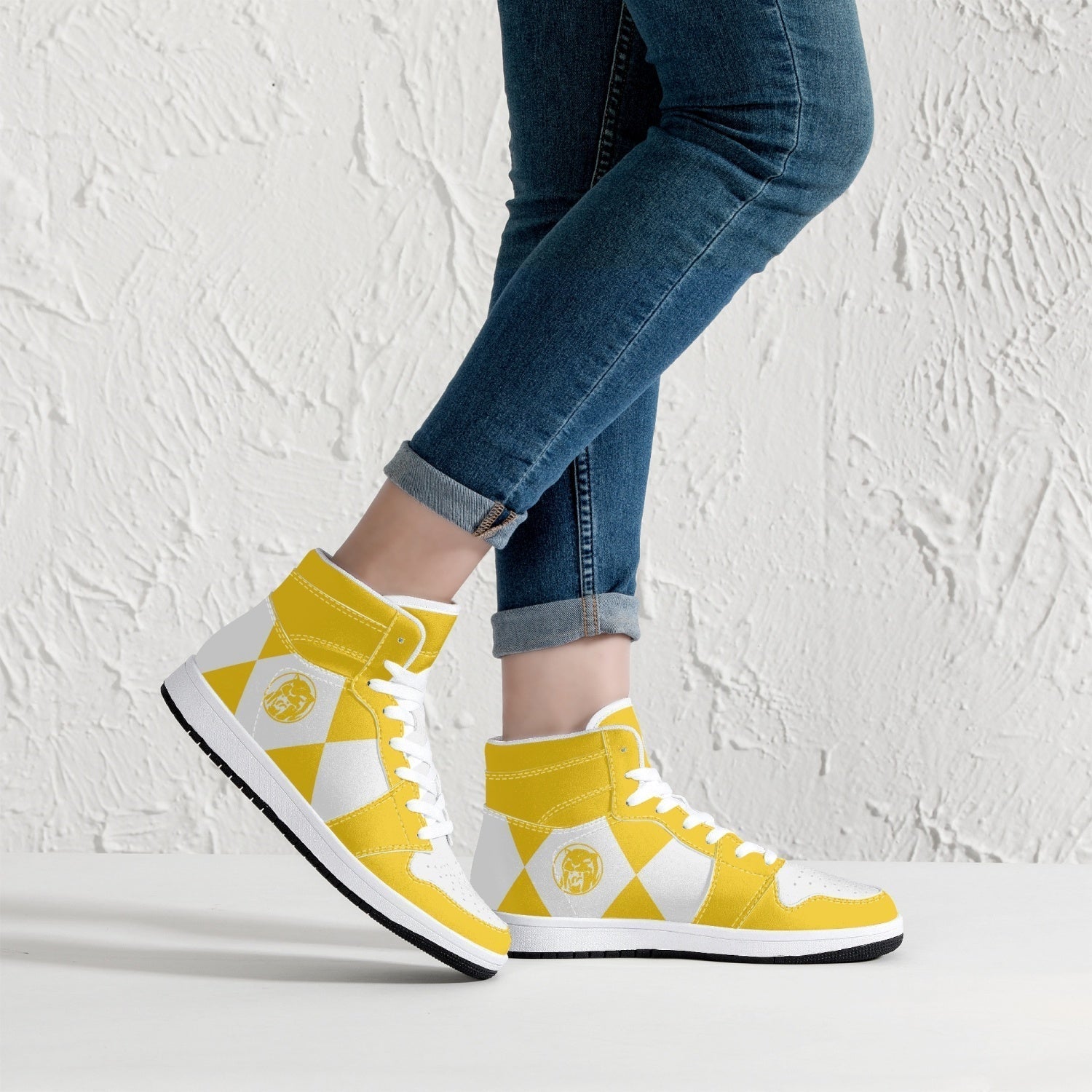 Power Rangers Yellow Mid 1 Basketball Shoes