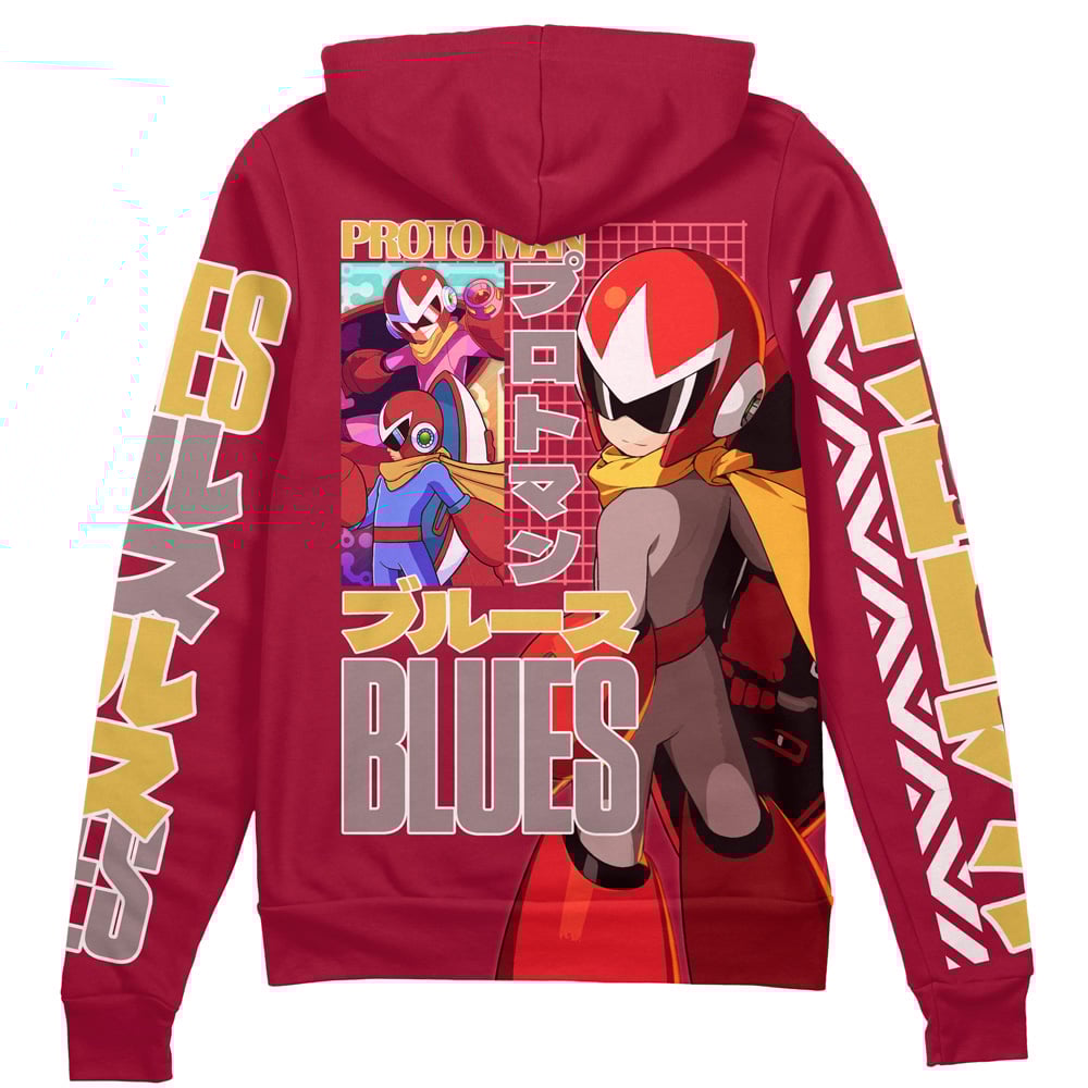 Proto Man Mega Man" Streetwear Zip Hoodie Jacket
