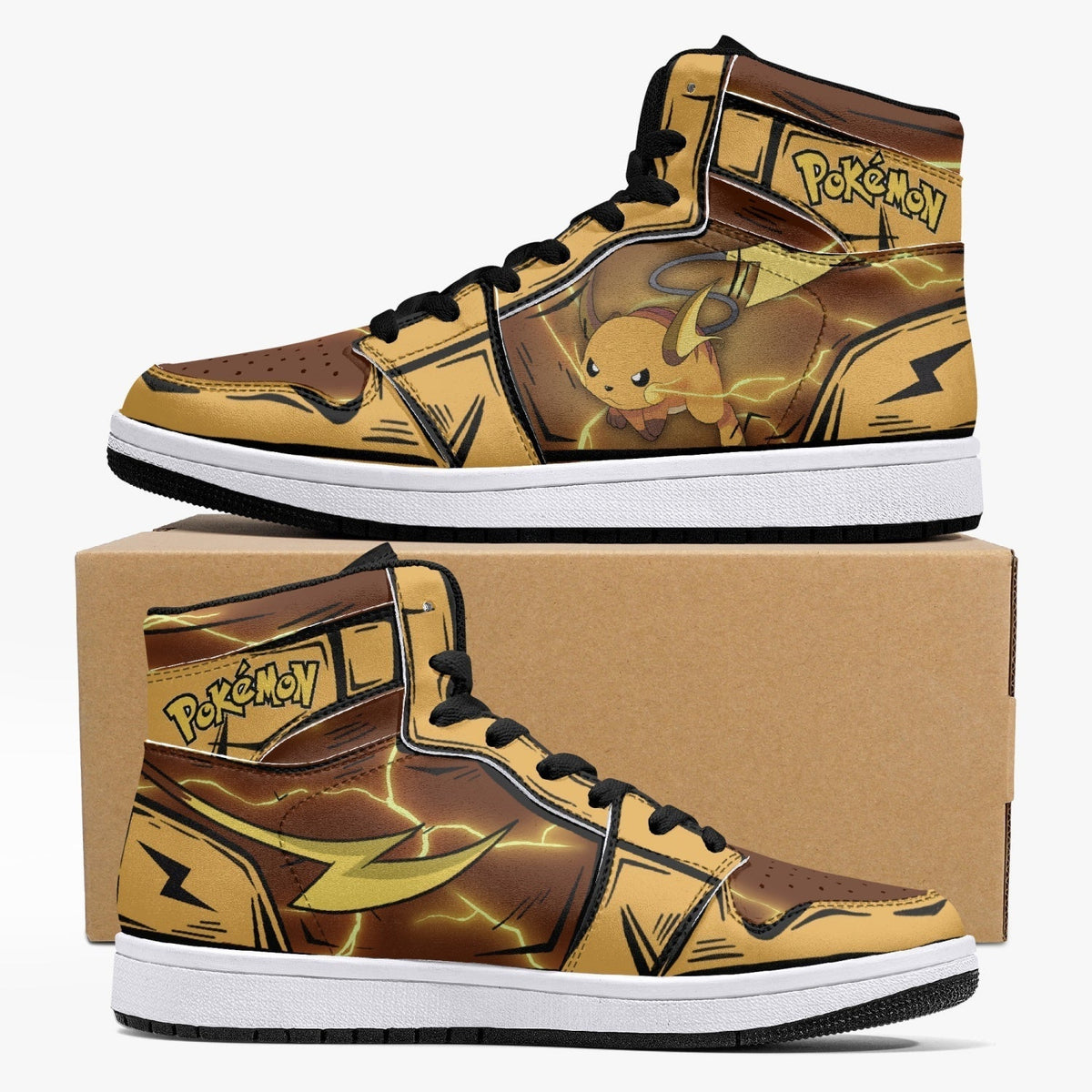 Raichu Pokemon Mid 1 Basketball Shoes