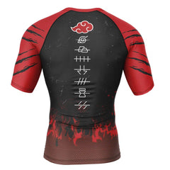 Red Cloud Pride Naruto Short Sleeve Rash Guard Compression Shirt