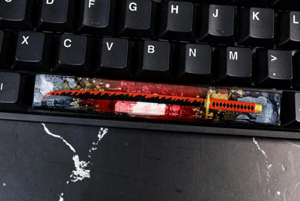 Red Katana Spacebar Keycap - Hirosart