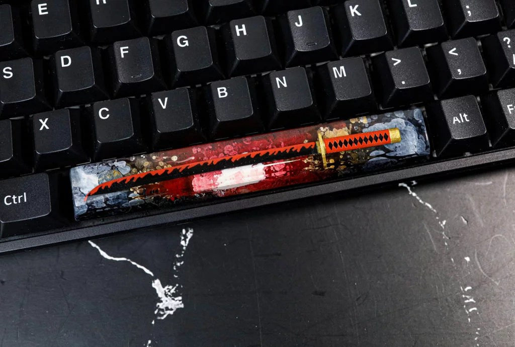 Red Katana Spacebar Keycap - Hirosart