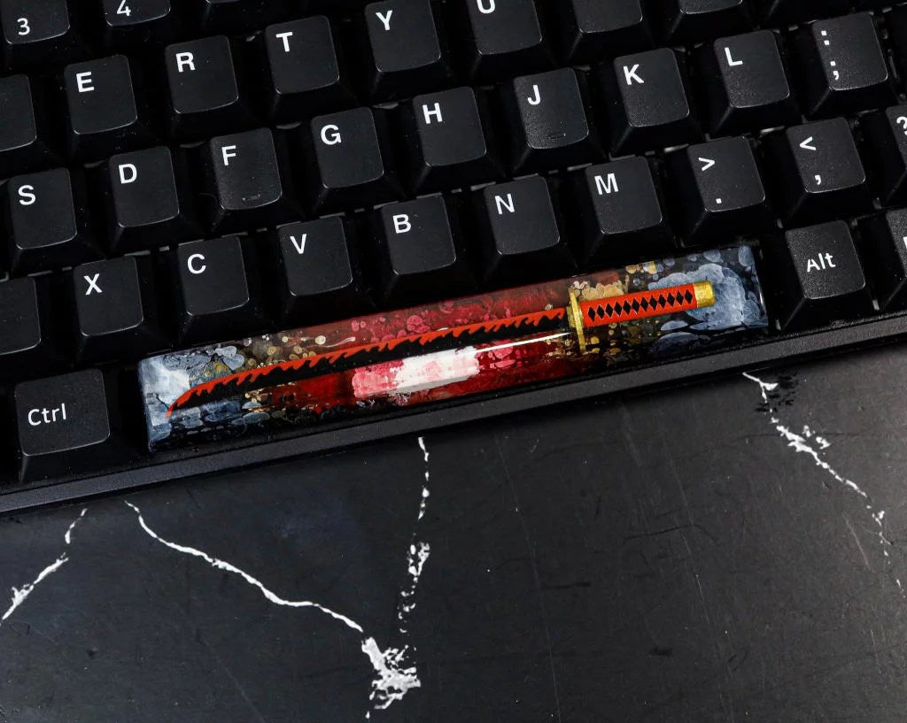 Red Katana Spacebar Keycap - Hirosart