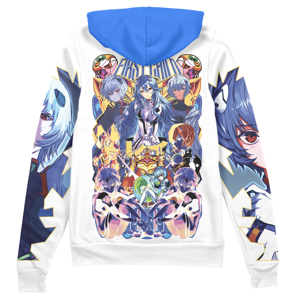 Rei Ayanami V2 Eva Streetwear Zip Hoodie Jacket