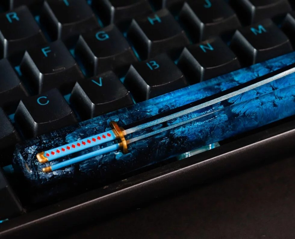 Blue Katana Spacebar Keycap - Hirosart