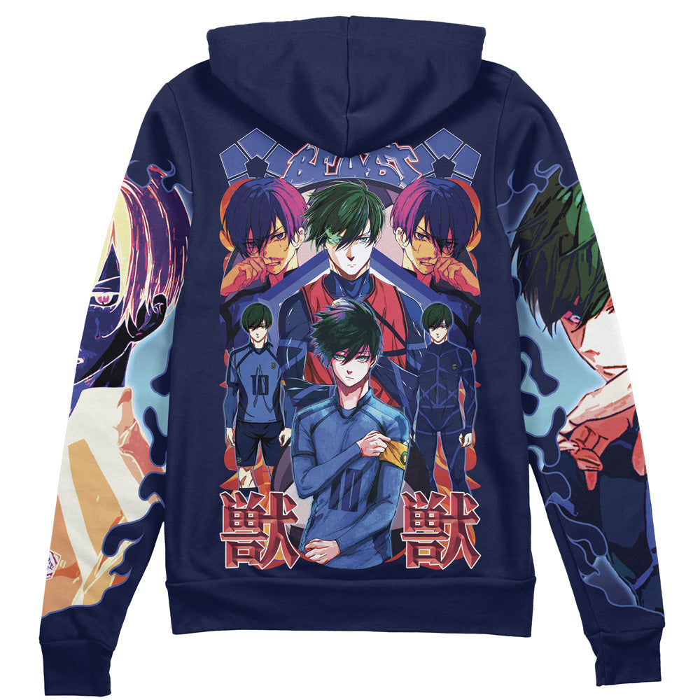 Itoshin Rin V2 Blue Lock Streetwear Zip Hoodie Jacket