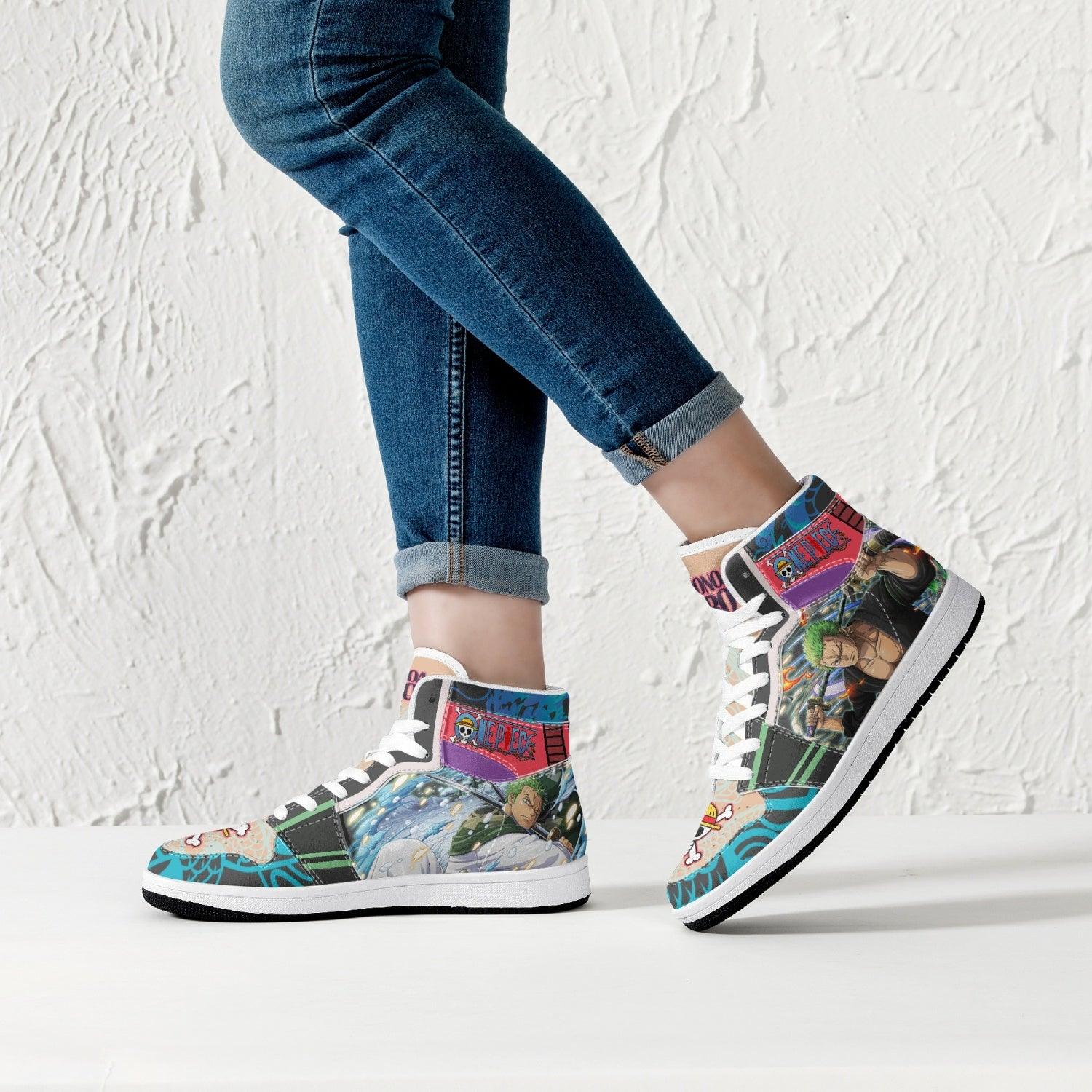 Roronoa Zoro Wano One Piece Mid 1 Basketball Shoes